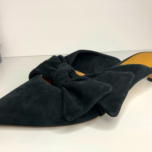 JOIE Caleah Black Suede Mule Heel Sandal Pump - Picture 4 of 10